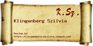 Klingenberg Szilvia névjegykártya