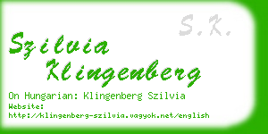 szilvia klingenberg business card